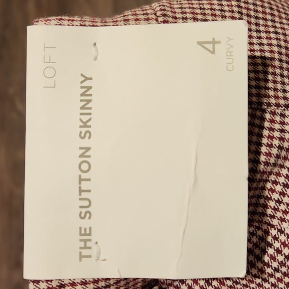 ❤️ NWT! LOFT HIGH RISE CURVY SUTTON SKINNY PANTS IN MINI HOUNDSTOOTH, 4 (27) - Picture 3 of 8